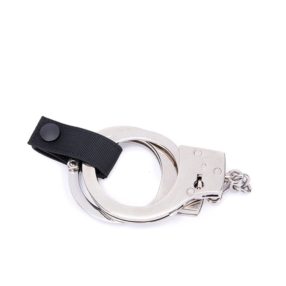 2PCS Handcuff Strap Snap Closure Cuff Holder Nylon Keeper Chain/Hinged Cuffs Carrier Quick Release Clip Hook for ASP Handcuff