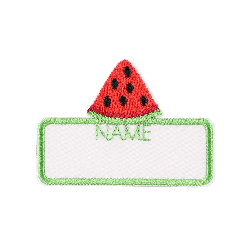 1 Pcs New Cartoon Cute Animal Name Sticker Badge Coat Hat Backpack DIY Self-Adhesive Name Sticker Embroidery Fabric Sticker