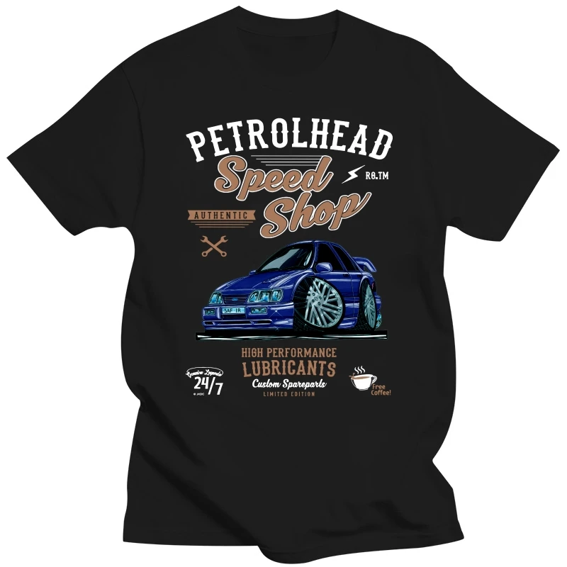 Petrolhead Speed Shop Motif and Licensed Retro Sierra Sapphire RS Cosworth Cossy Image gift Mens Black t-shirt top men t shirt