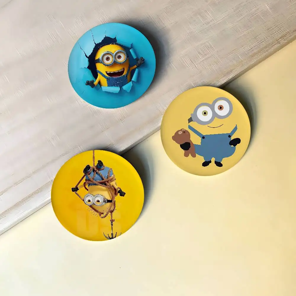 Cute-M-inions-Badges Peripheral Lapel Pins Tinplate Round Brooch For Shoulder Bag Accessories Souvenir Gifts