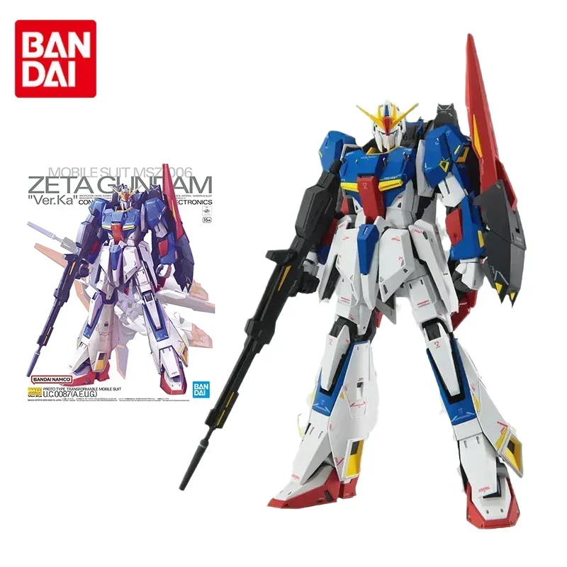 Original Genuine Gundam Model Kit Anime Figure MG 1/100 ZETA GUNDAM VER.KA Action Figures Toys Collectible Gifts for Children