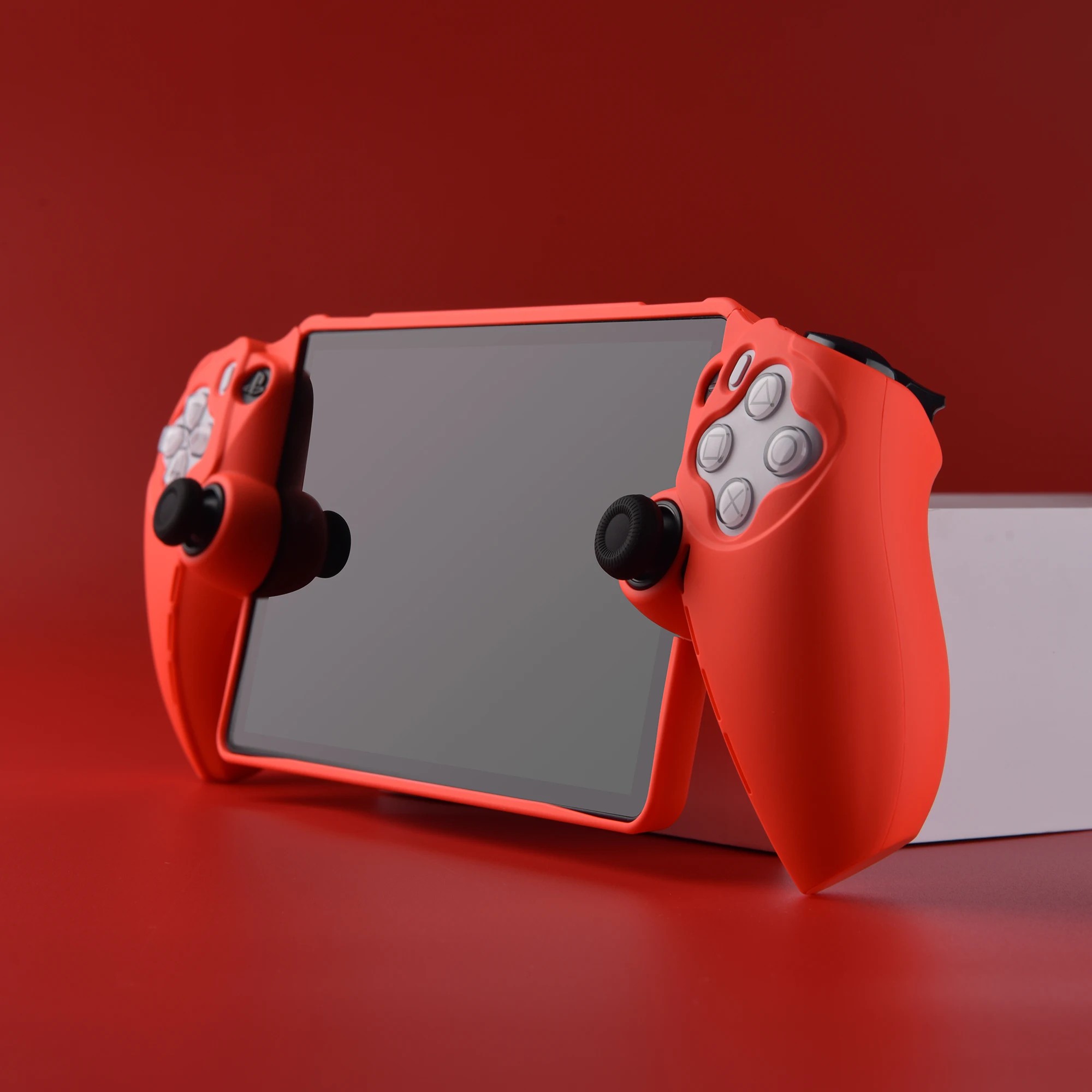 Three in one color blocking thin design, suitable for PlayStation Portal remote player protective case to prevent hand sweat