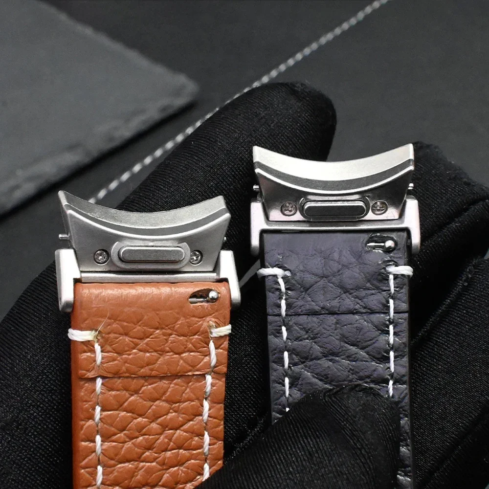 Magnetic leather no gaps band for Samsung Galaxy Watch 6 4 5 40 44mm Classic 47mm 43 42 46mm Pro 45mm strap correa men bracelet