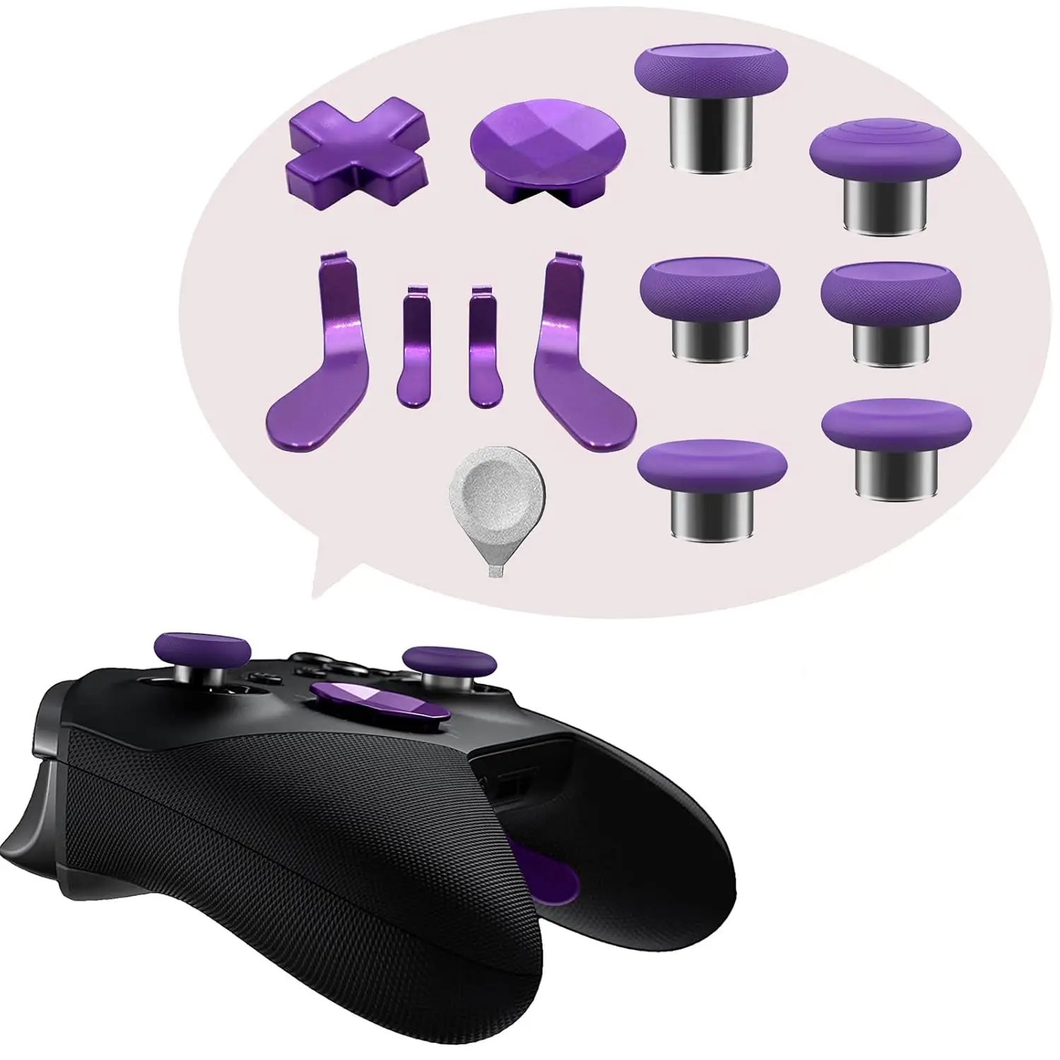 14 in 1 Replacement Magnetic Buttons Kit Includes Metal Mod 6 Swap Joystick, 4 Paddles, 2 D-Pads, 1 Adjustment Tool