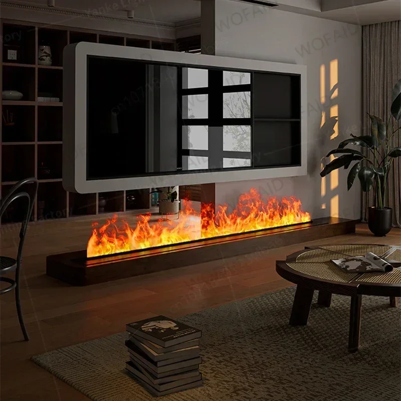 Water Vapor Fireplace 3D Atomizing Recessed Electric Fireplace Remote Control Timer Touch Simulation Multiple Colors Adjustment