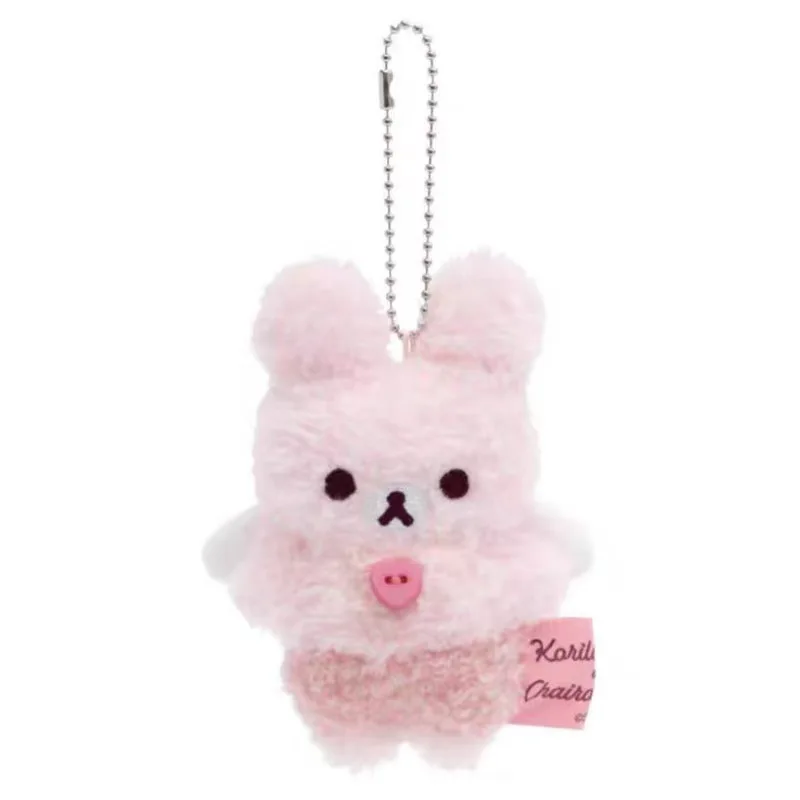 Rilakkuma Cute Angel Devil Plush Keychain Cotton Teddy Bear Bag Pendant Kawaii Relax kuma Stuffed Accessories For BIrthday Gift