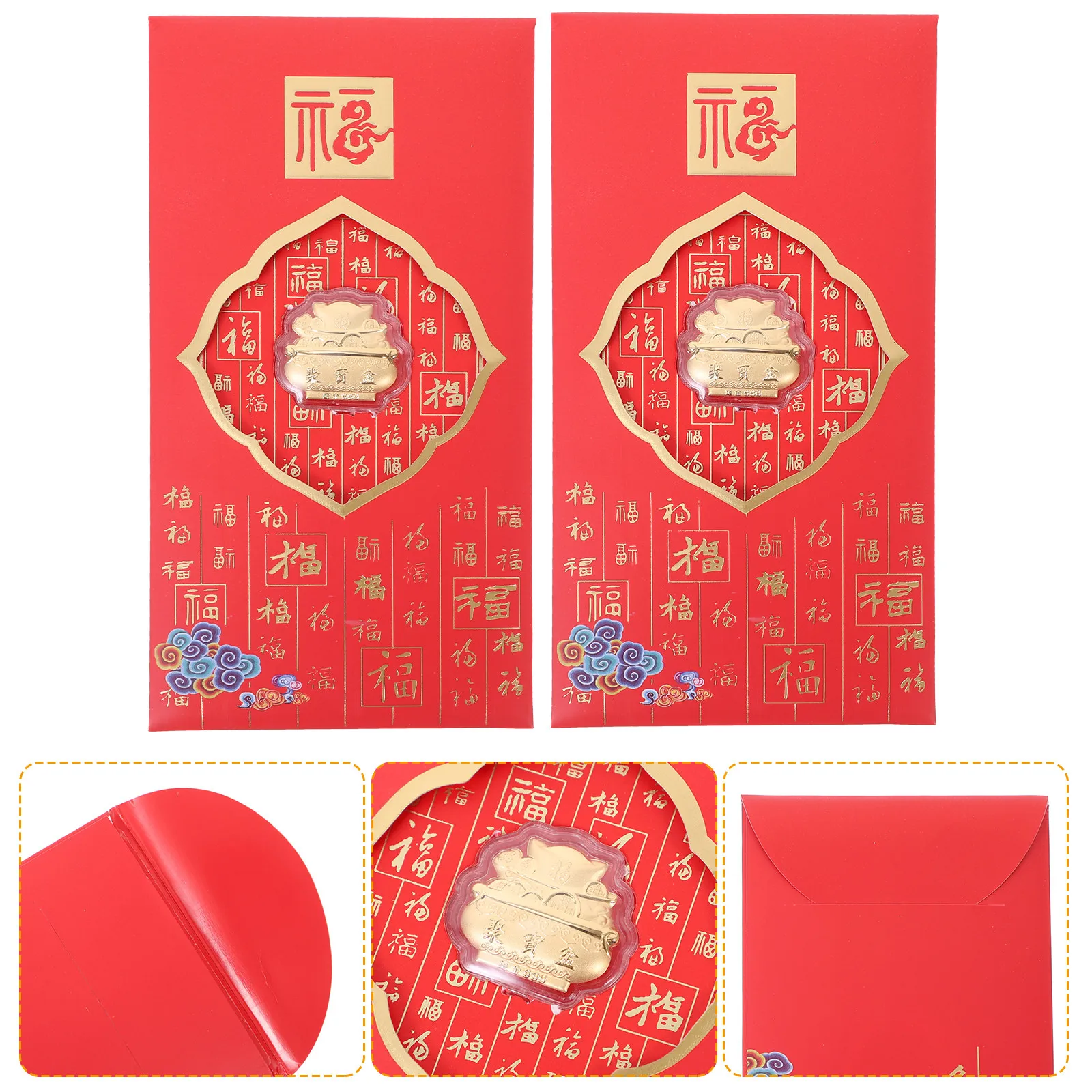 2Pcs Red Packet Chinese Style New Year 2023 Rabbit Year Money Gift Envelope Spring Festival Luck Money Bag Mini Gift Bags