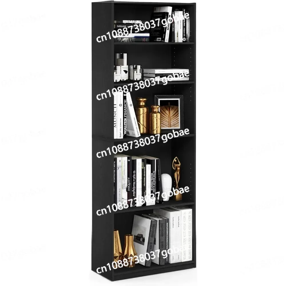 Bookcases Home 5-Shelf Bookcase, 5-Tier, Black Bookshelf