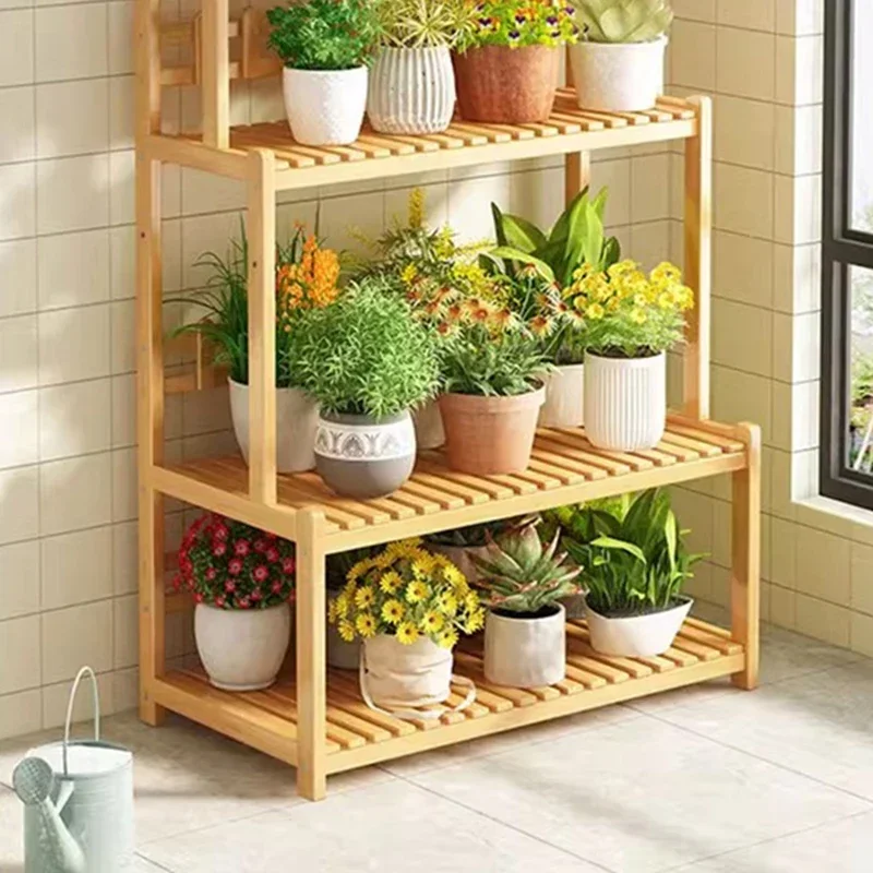 Flower Shelf Multilayer Plant Shelve Indoor Living Room Floor Type Wood Plant Shelve Balcony Garden Furniture Pflanzenregal