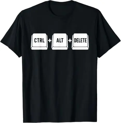 Lustiges IT-Programmierer-Geek-Tastatur-Humor-T-Shirt mit Ctrl-Alt-Delete-Motiv, Y2K-Stil, für Computerprogrammierer, IT-Techniker, Coding-Grafik-T-Shirt – Detail 11