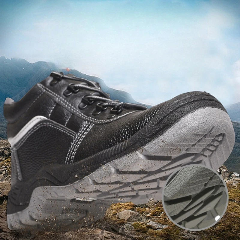 Men's Breathable Safety Footwear Durable, Impact-Resistant, Puncture-Resistant Work Boots High-Top Solid-Sole All-Season Footwea