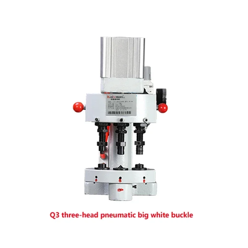 Upgrade KX-Q3 Three Head Pneumatic Four Button Machine Buckle Machine Semi-automatic Computer Buckle Machine Big Whitebuckle