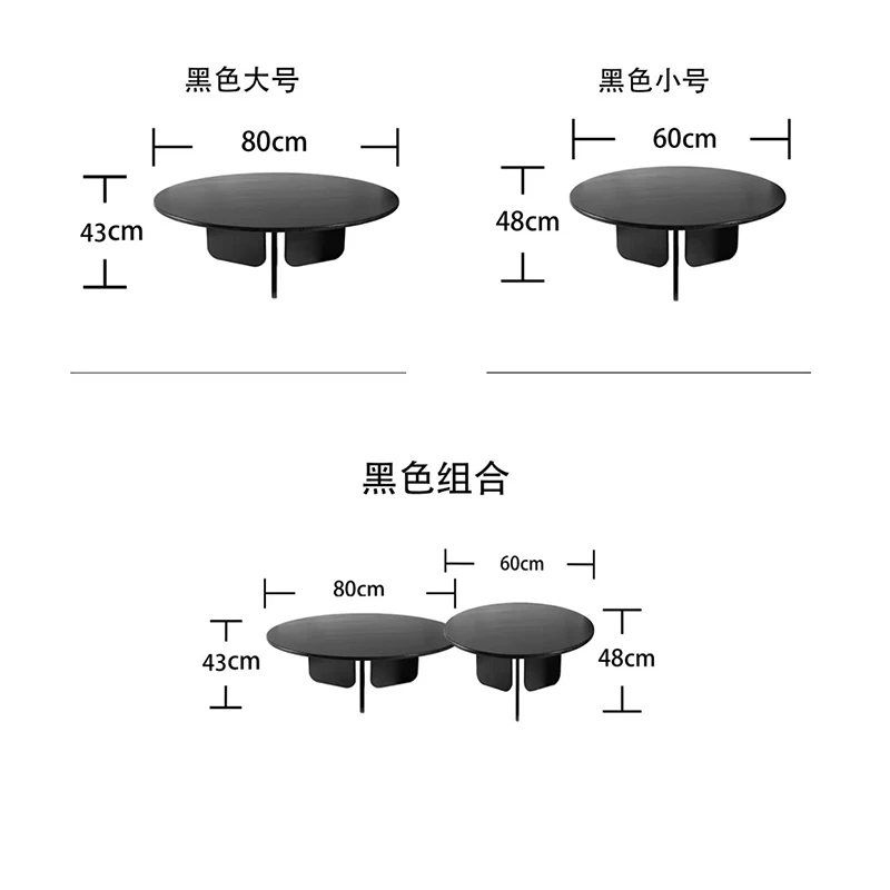 Luksusowy czarny stolik kawowy Salon Nordic okrągły centrum stolik sypialnia stół Basse Salon dekoracje mebli