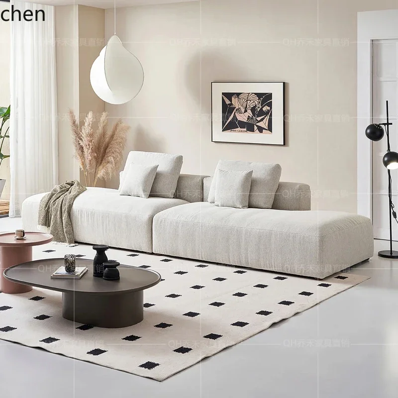 

HYS tofu block cotton and linen fabric sofa small apartment living room simple square combination sofa decor