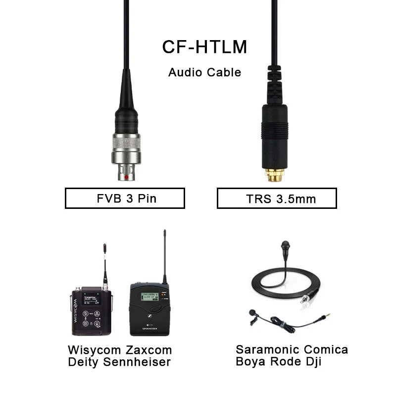 FVB 3-poliger Audiokabel-Adapter für TRS 3,5-mm-Eingang Lav Mic zu Sennheiser Wisycom Detiy Zaxcom Drahtloses Mikrofonsystem – Detail 10