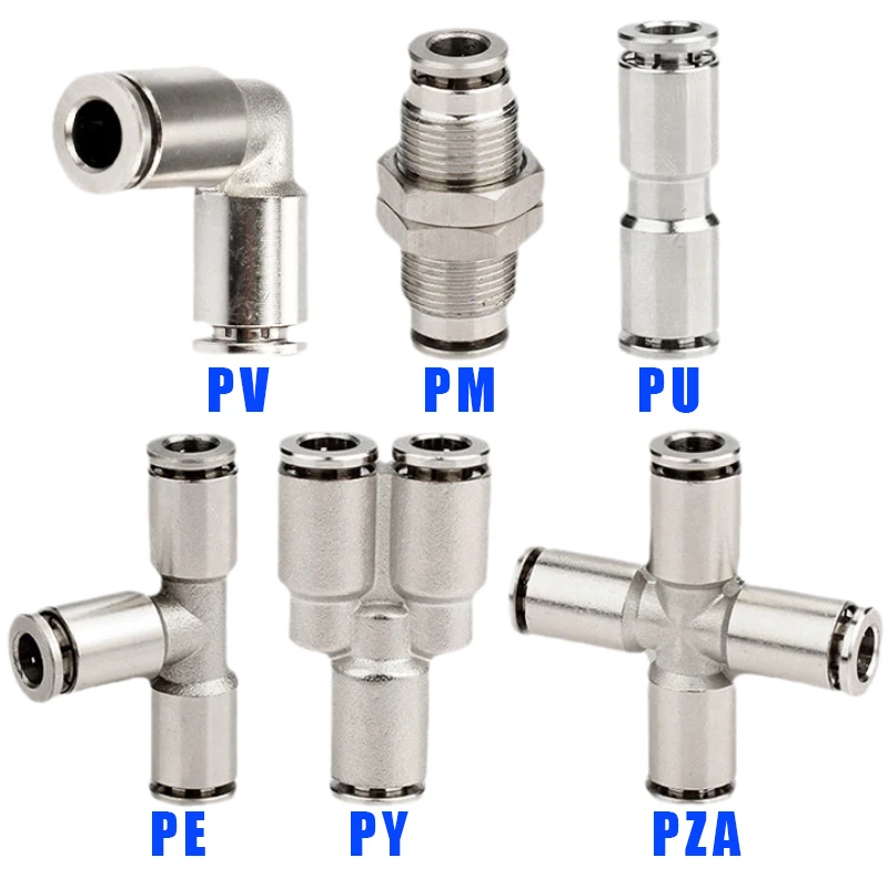 

Металлический быстрый соединитель, для пневматической латуни, полиуретана, ПЭ, PM, 1/4/6/8/10/12 мм