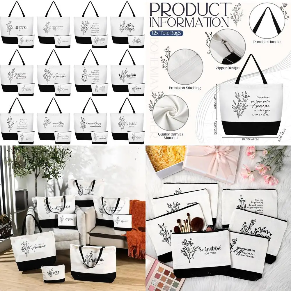 

Cunno, 24- шт., подарочная сумка, оптом для женщин, эстетичная холщовая сумка-тоут, вдохновленные подарки для команды, коллера, медсестры, учителя (свежая спасибо)