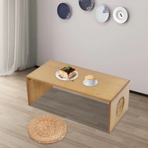 طاولات المقهى طاولة قهوة من الخيزران قابلة للطي لا حاجة للتجميع خفيفة الوزن 13.22 رطلًا سهلة التخزين ومساحة توفير طاولة أرضية #3