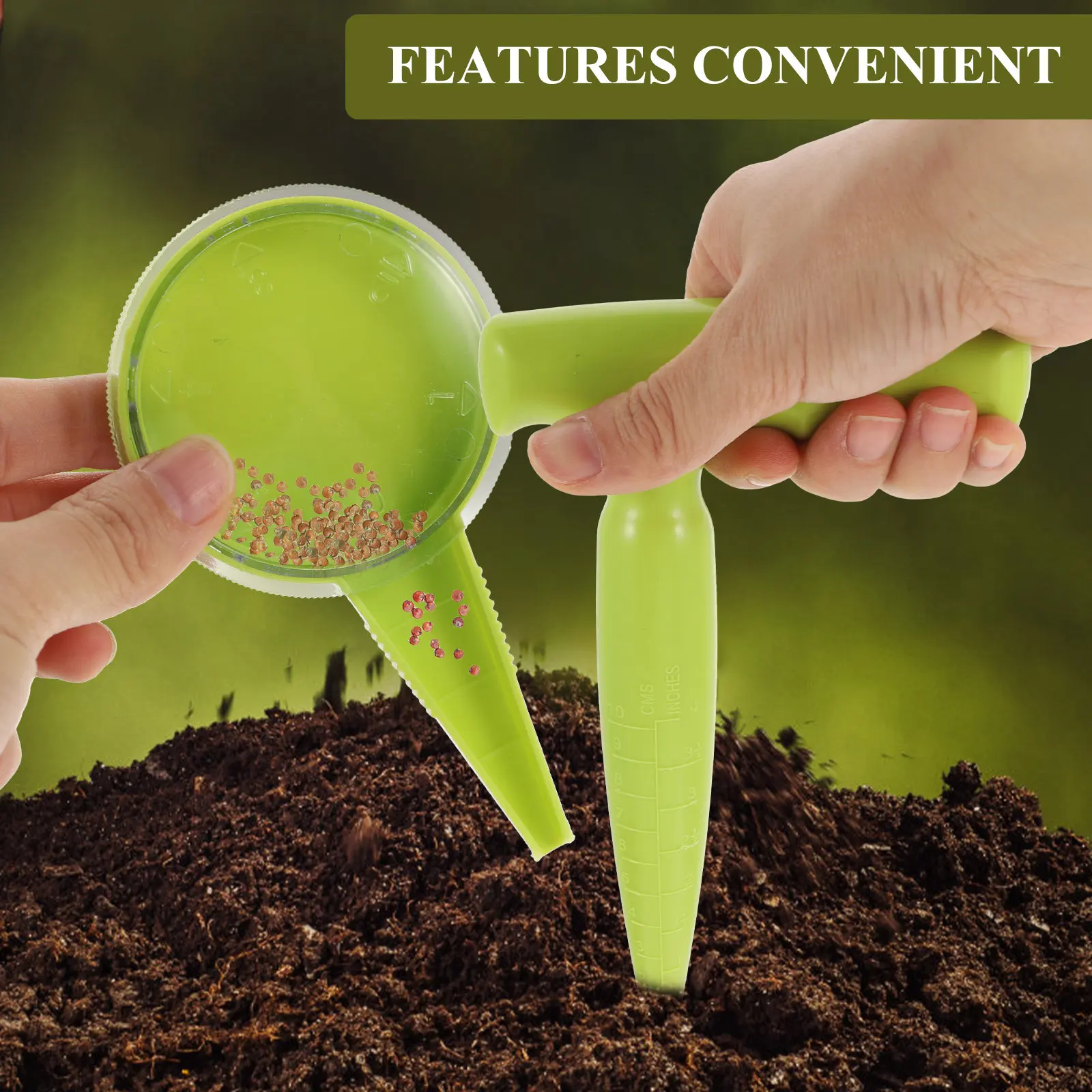 Garden Tool Kit Set – Sowing Planter, Spreader & Transplanter for Planting, Gardening & Soil Dispensing
