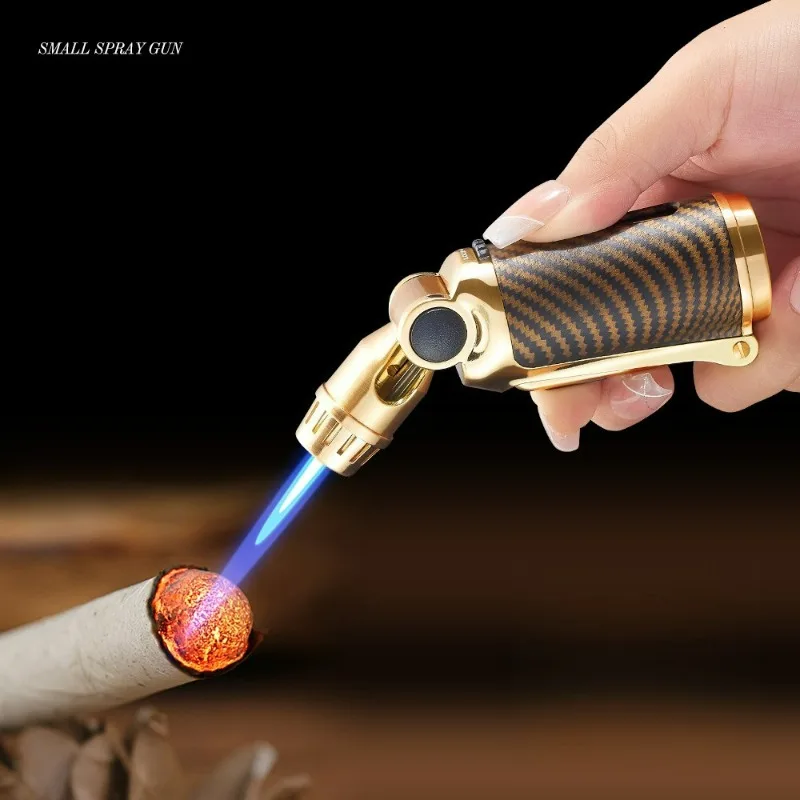 JOBON Folding Nozzle Windproof Jet Blue Flame Butane Gas Torch Lighter Safety Lock Switch Visible Gas Window Cigar Lighters Gift