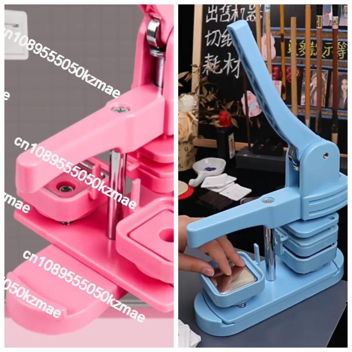 Suitable for DIY badge machine square plastic badge making machine 50x50mm, with refrigerator magnet plastic base supplies