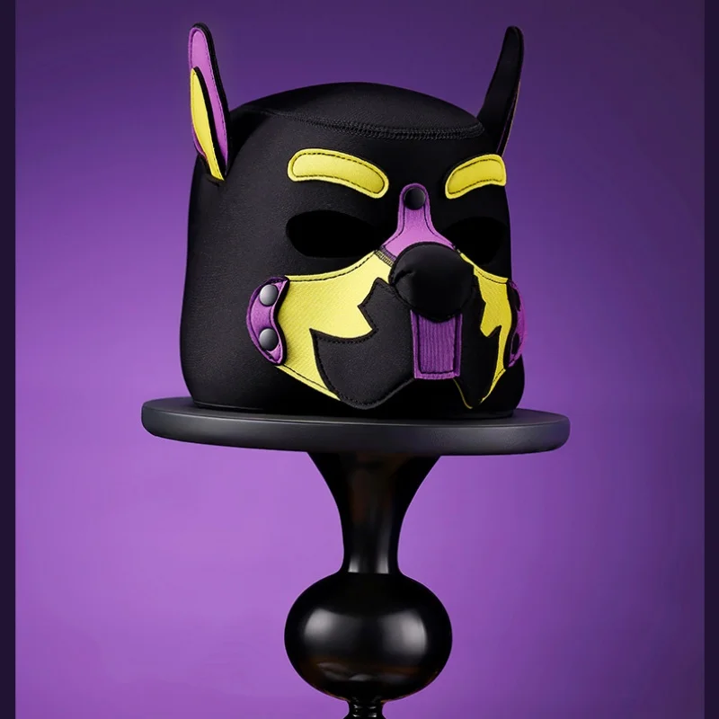 새로운 패션 유니섹스 섹시 코스튬 오픈 마우스 도그 풀 페이스 페티쉬 마스크 후드 할로윈 퍼피 플레이 파티 커플 게임용