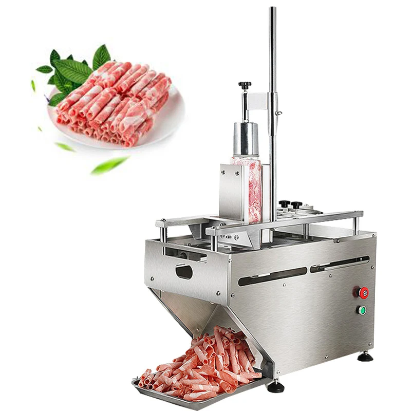 Commercial Electric Meat Slicer Meat Planing Machine Adjustable Thickness Cut Mutton Roll Machine Lamb Roll Cutting Machine