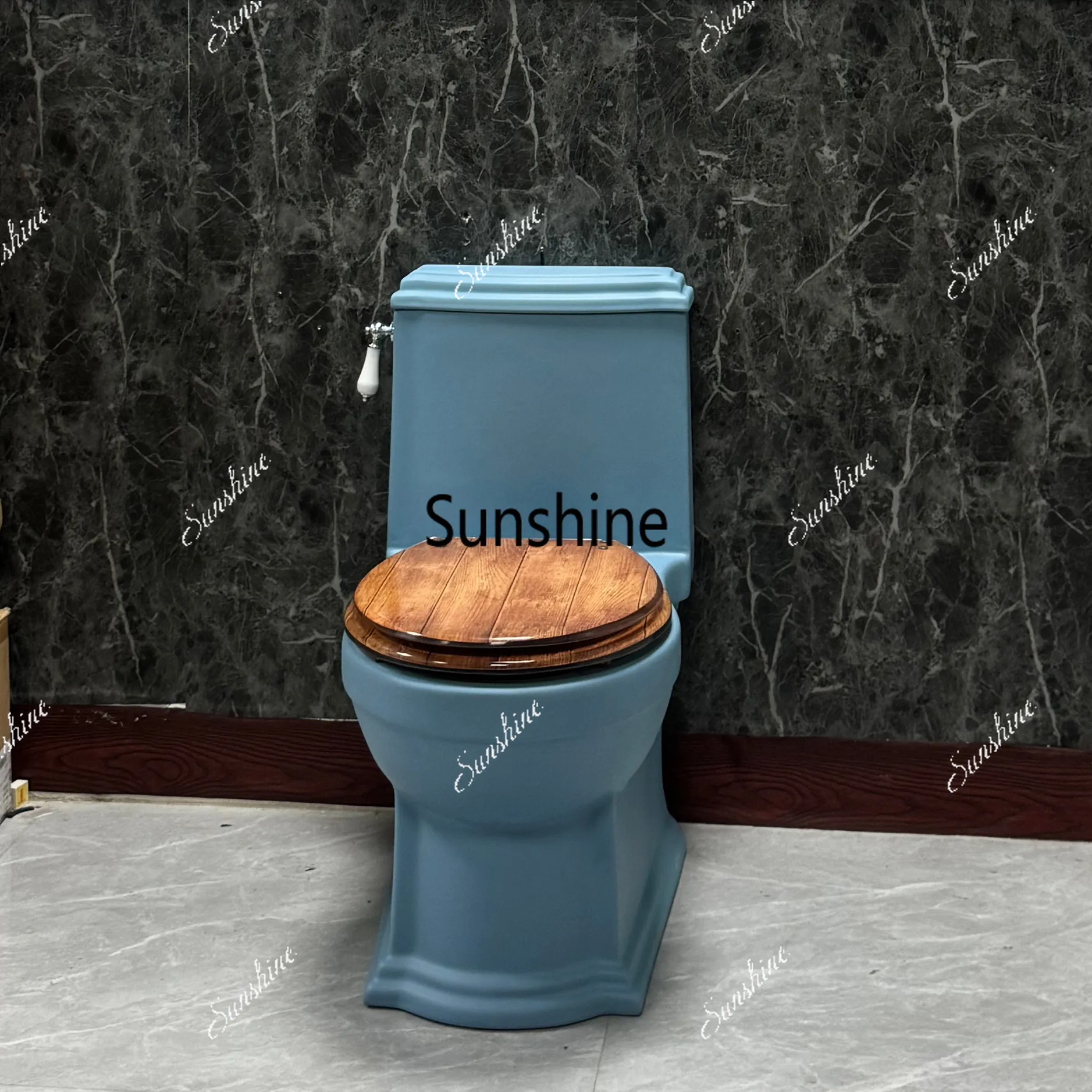 American retro gray-blue toilet home hotel design