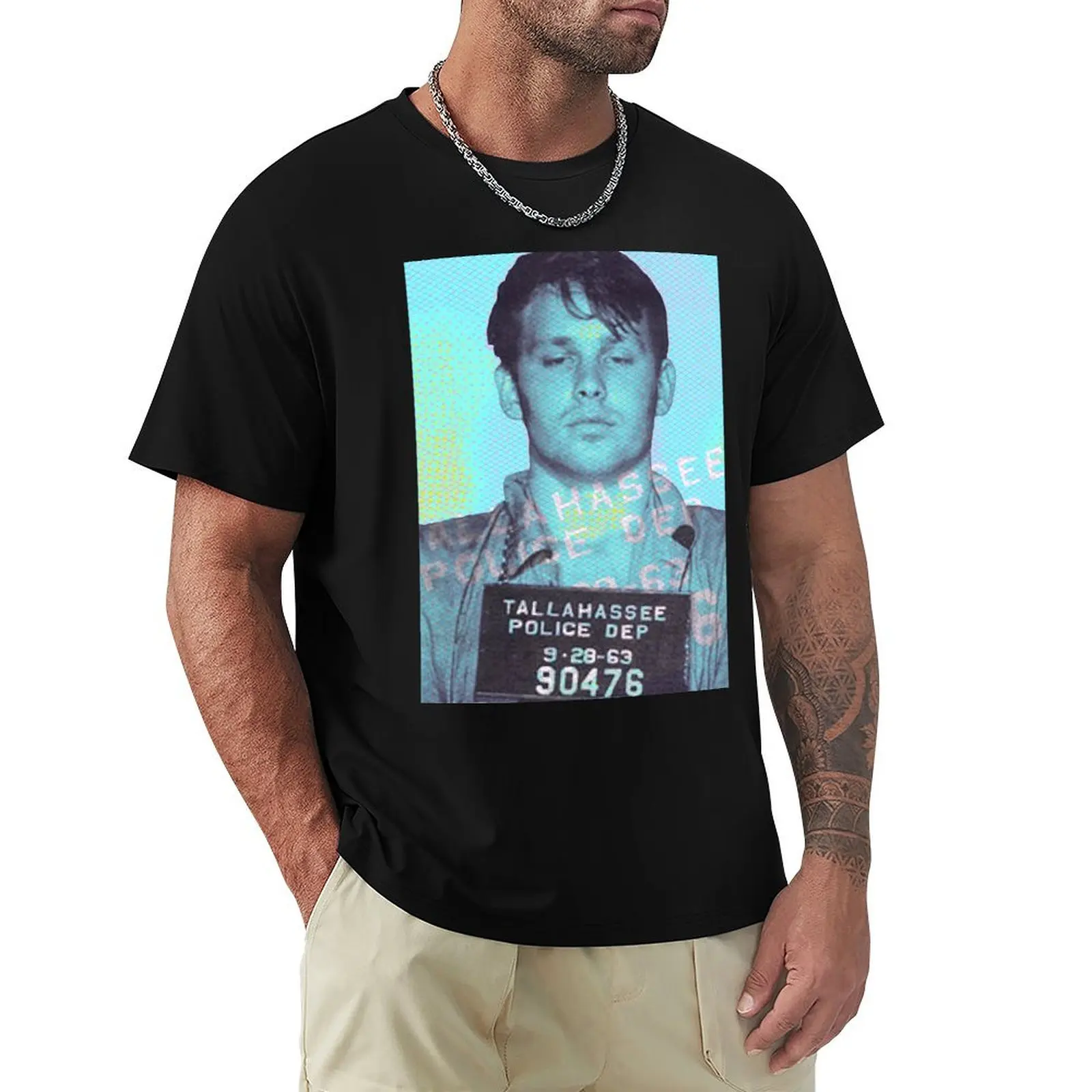 

Jim Morrison Mugshot by SABRE T-Shirt korean fashion anime clothes big and tall t shirts for men