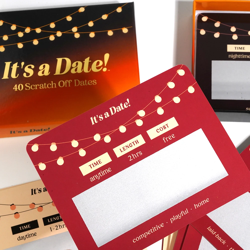 It\'s a Date 40 Fun and Romantic Scratch off Date Ideas Card Game For Date Night Couples Gift for Valentine\'s Day