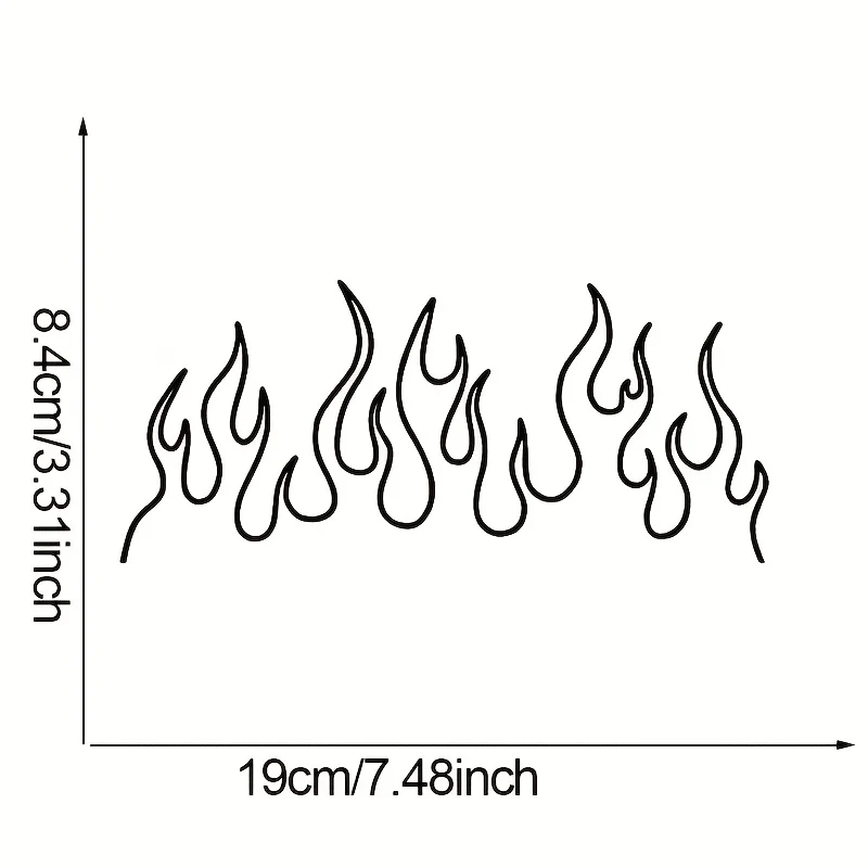 1pc Minimalist Black White Flame Vinyl Sticker Waterproof Decal Car Motorcycle Bike Helmet Auto Exterior Styling Parts Decor