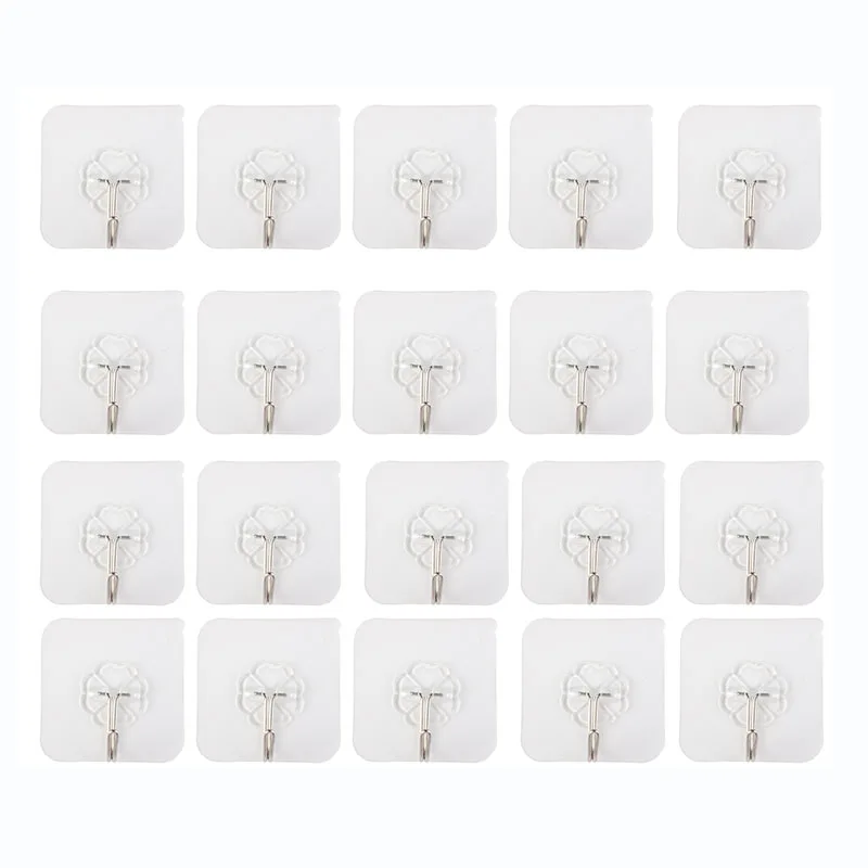 5/10/20PCS Stainless Steel Storage Hooks Kitchen Bathroom Door Wall Multi-Function Storage Hanger Self Adhesive Hook