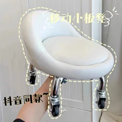 Mobile Wheeled Small Stool, Wiping Stool, Children's Walking, Rotating Pulley, Low Stool, Universal Wheel, Foot Repair, Beautifu