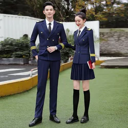 Tren de Alta Velocidad para hombre, uniforme de capitán, rendimiento de entrenamiento, doble botonadura, traje de piloto, Dirección de línea aérea internacional en general