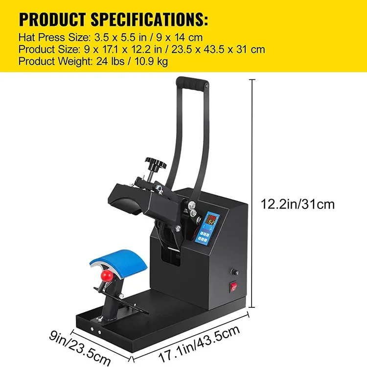 1PC Hat Printing Machine, Heat Transfer Printing Machine Personalized DIY  Hot Marking Machine Hat Baking Machine