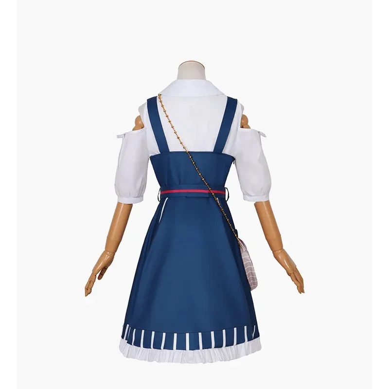 Vestido de princesa de moda de Anime Miku, disfraces de Cosplay, conjunto de falda de uniforme azul y blanco para chica Miku, disfraces de actuación de Halloween para mujer