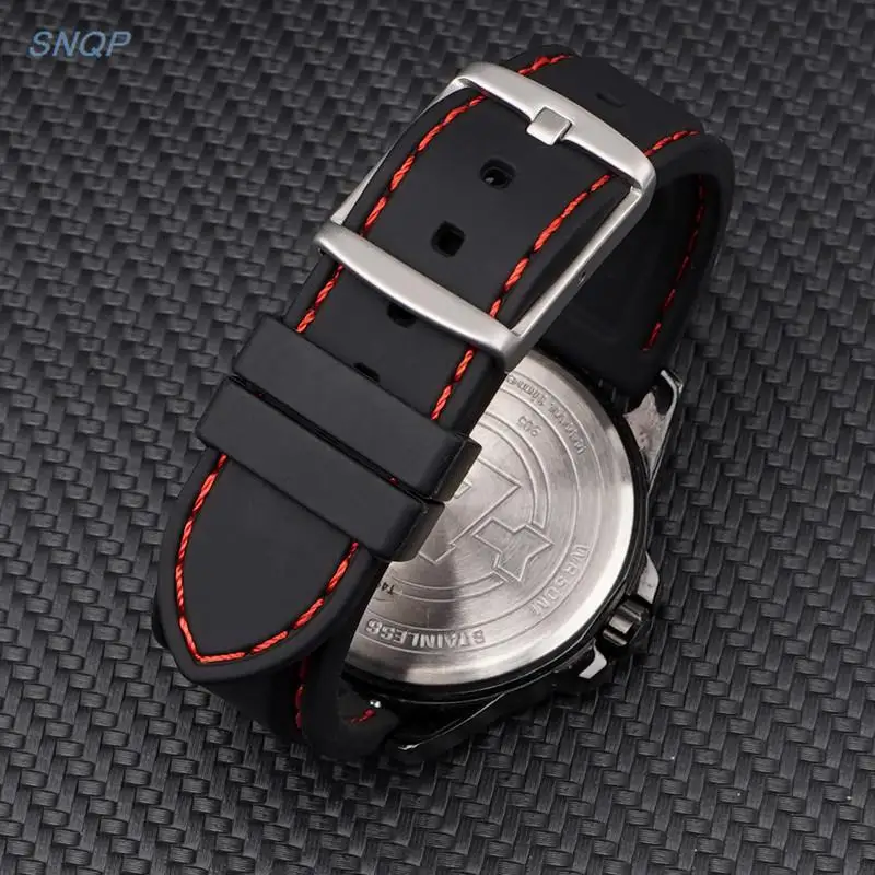 스포츠 실리콘 스트랩 범용 퀵릴리즈 방수 고무 밴드, 삼성 갤럭시 워치 4 5 화웨이 gt 2 용, 16mm, 18mm, 20mm, 22mm, 24mm