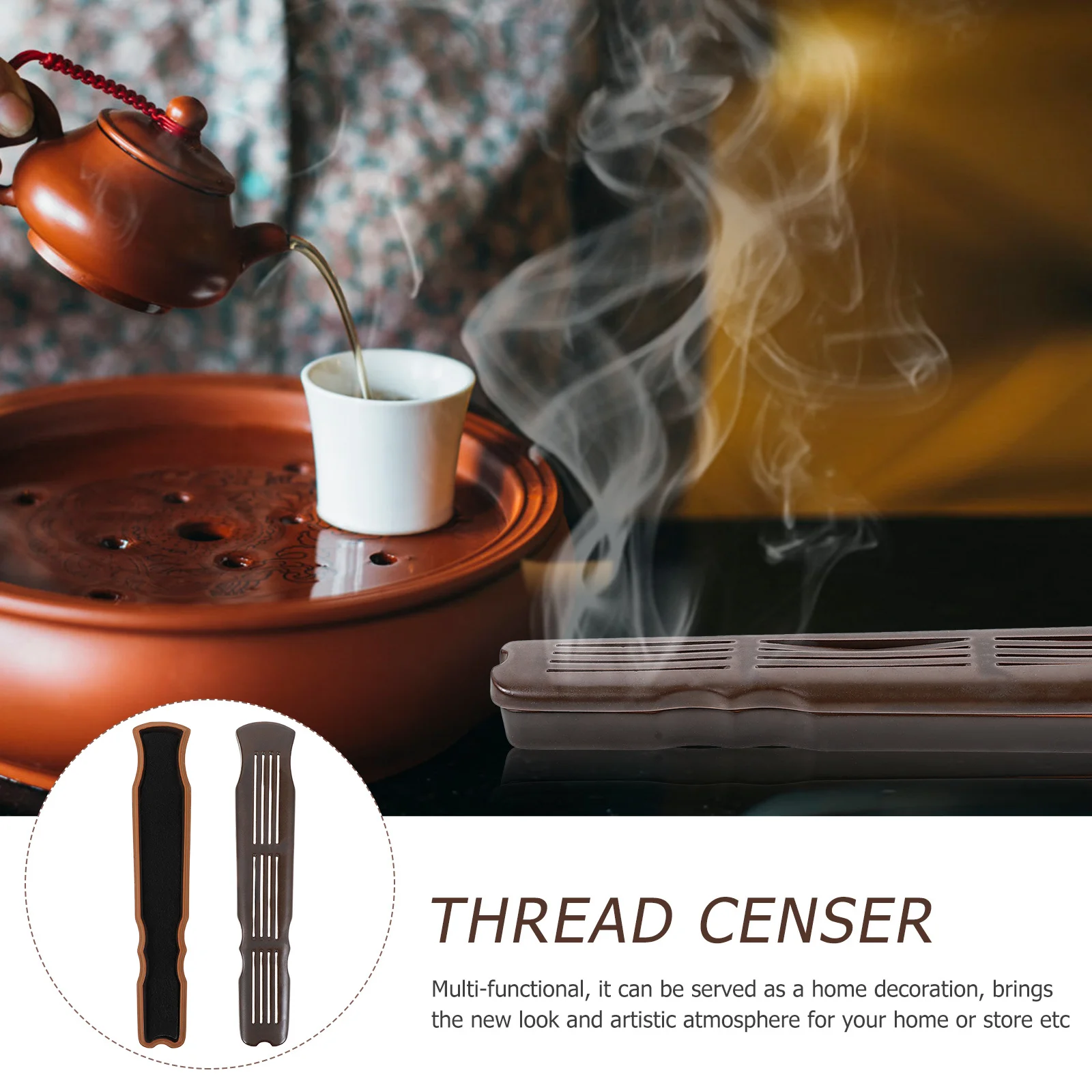 

1Pcs Ceramic Incense Burner Artistic Design Home Incense Holder Relaxation Decoration for Living Room Study Censer Decor