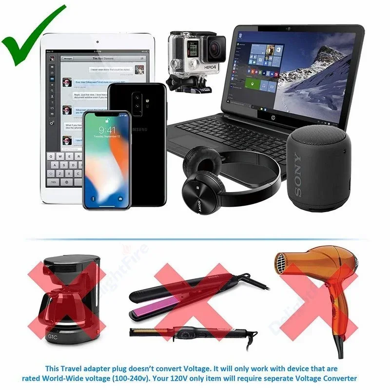 EU To US Electrical Socket US Plug Power Adapter EU Euro European To US Plug Power Converter Travel Adaptor AC Outlet