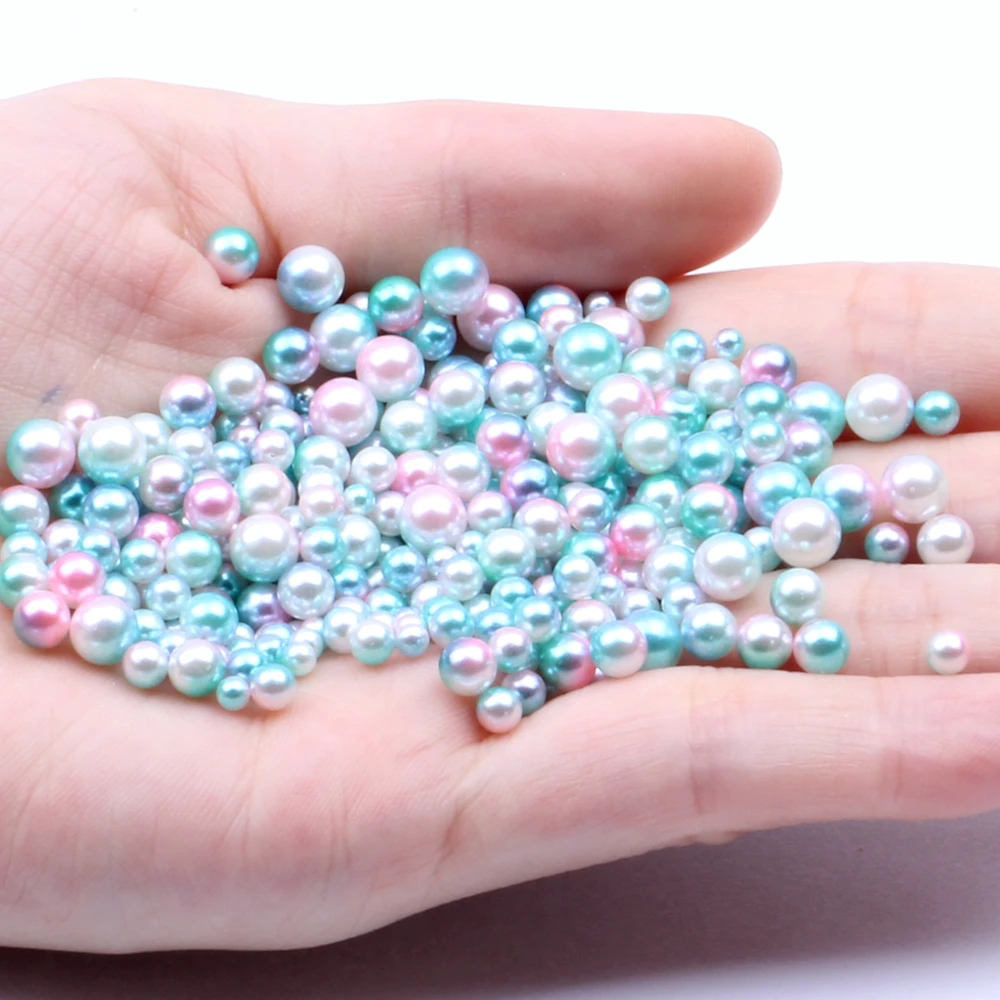 

Small Pack 4mm 1000pcs RainBow Color No Hole Round Pearls Imitation Pearls Dresses DIY Jewelry Nail Art Decorations