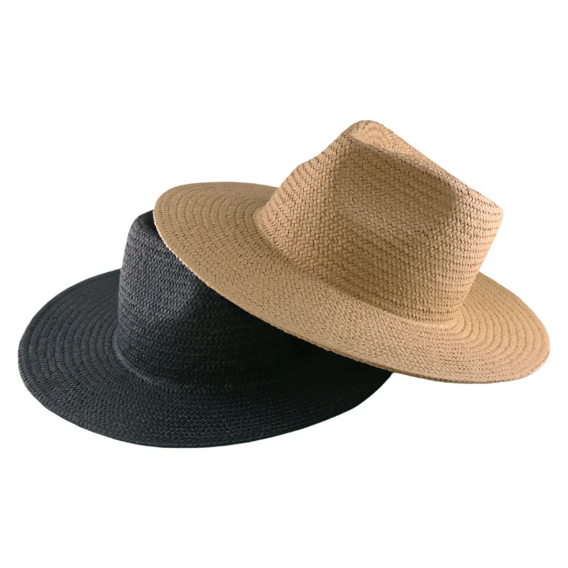 

Spring And Summer Fashion Casual Hand-knitted Natural Straw Wide-brimmed Jazz Hat Outdoor Beach Sun Protection Straw Hat