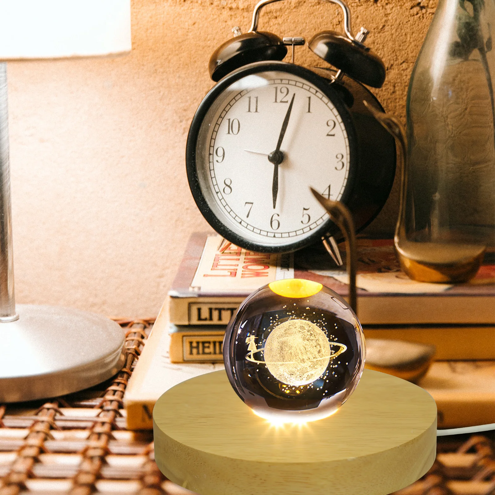 

Snowball Lamp Holder LED Light Base 2cm Thick 5cm Wide Wood DIY Crystal Ball Stand Decor Globe Display Base for Glass