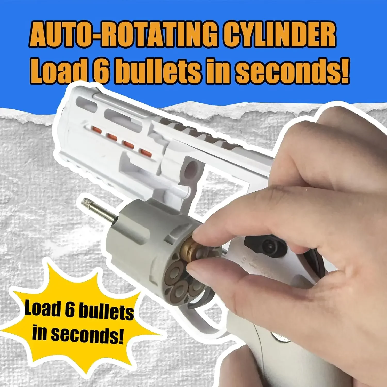 Auto-Loading Tactical Revolver Toy Gun Training Outdoor Shooting Game Education Toy Model for Kids Boys Adults Gifts