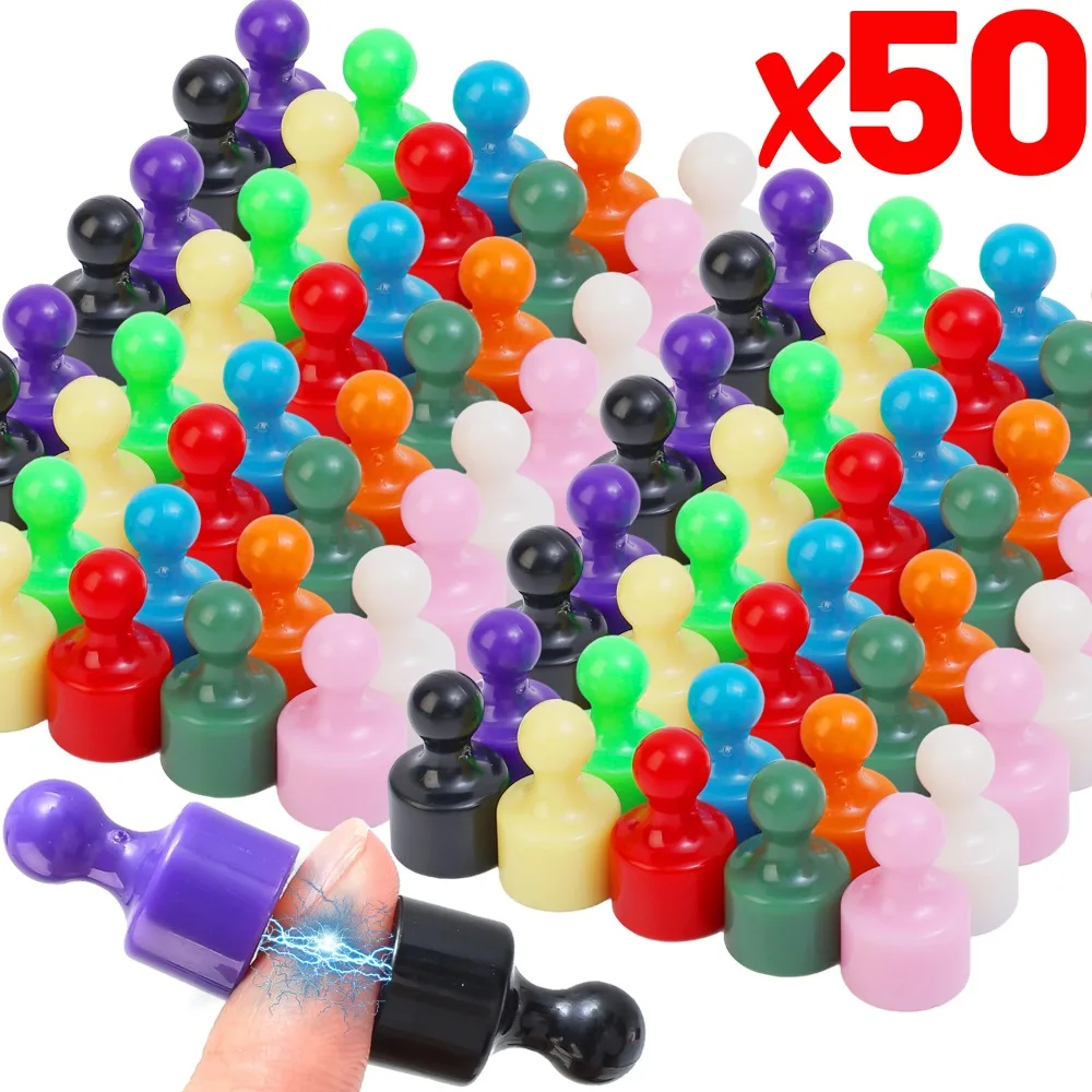 50/10PCS Mini Magnetic Pushpin Strong Magnet Hooks Colorful Household Fridge Stickers Office Library Whiteboard Sucker Thumbtack