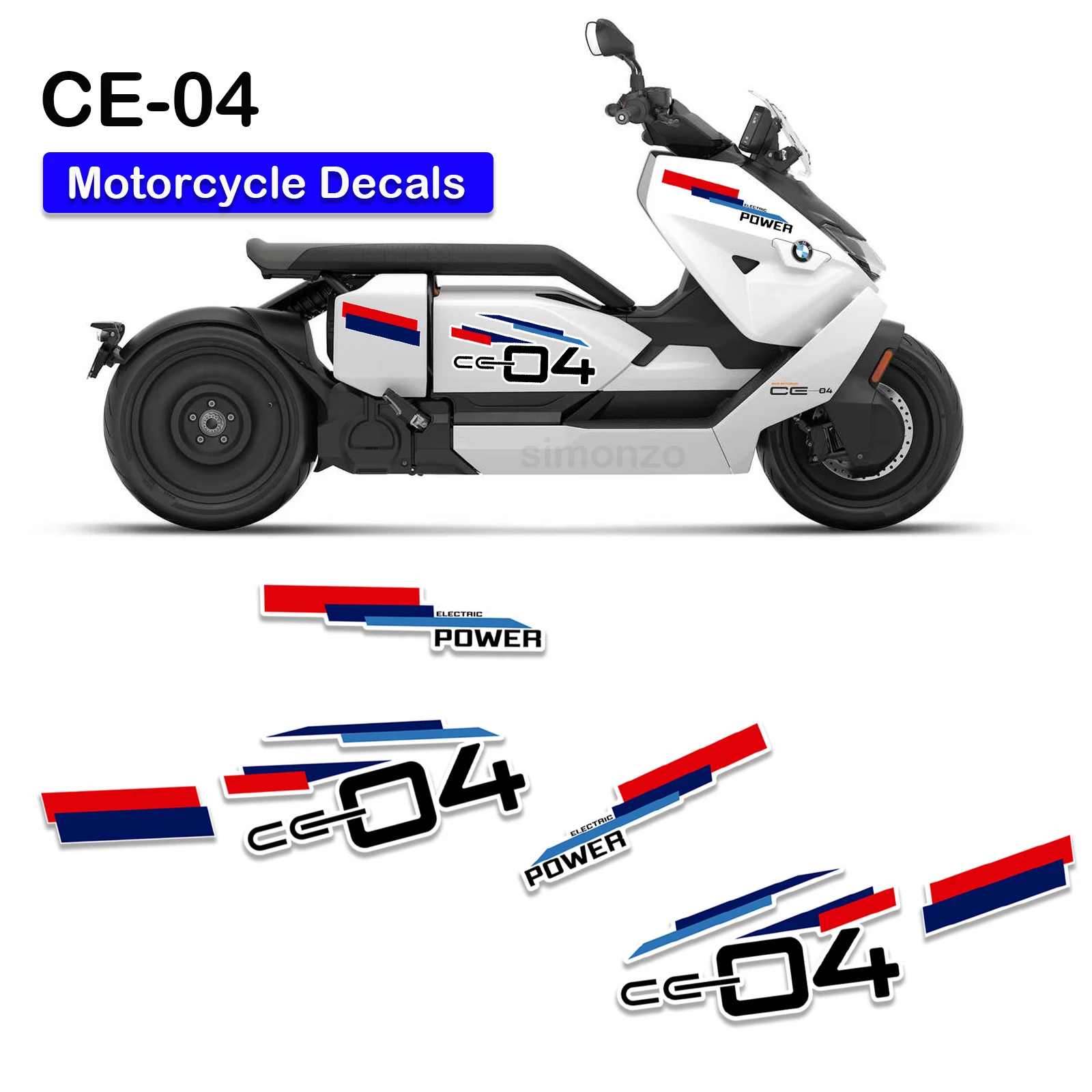 

For BMW CE 04 2024-2022 Stickers Motorcycle CE04 Decals Fairing Stickers SetAnti -scratch Protective Paint Protection Kits