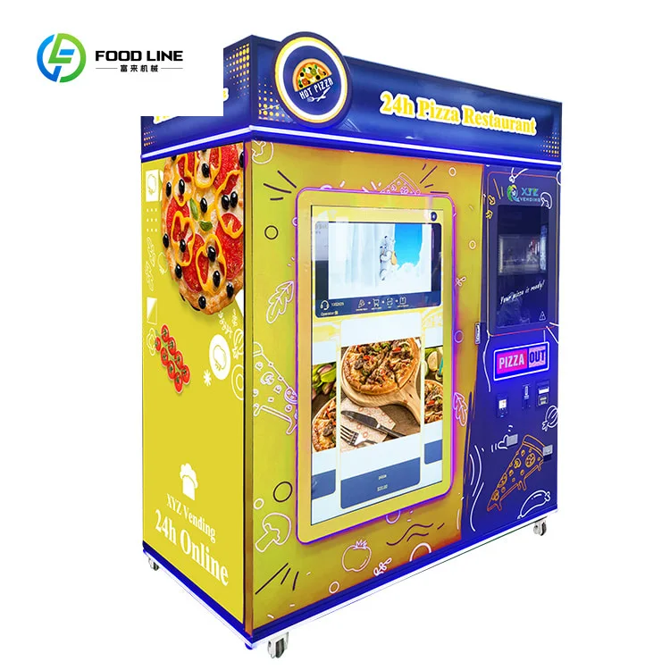 

32 Inch Touch Screen Coin Banknote Qr Code Self-service Elevator Pizza Vending Machine Automatic