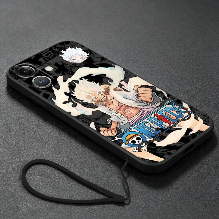 O-One Piece Luffy 5 Gear Phone Cover Case for Apple iPhone 17 Pro Max 15 Air 13 Mini 16 17e 12 Plus 11 XS XR 7 8