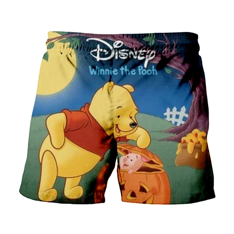 Disney Brand Cute Stitch And Mickey Minnie Summer Men\'s Swimwear Beach Shorts Halloween Collection Fashion Casual Kids Shorts