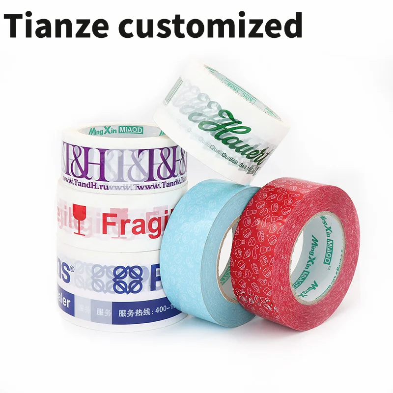 10 pieces(custom)Custom Printed BOPP Gum Tape Acrylic Hot Melt Activated Pressure Sensitive Adhesive Packing