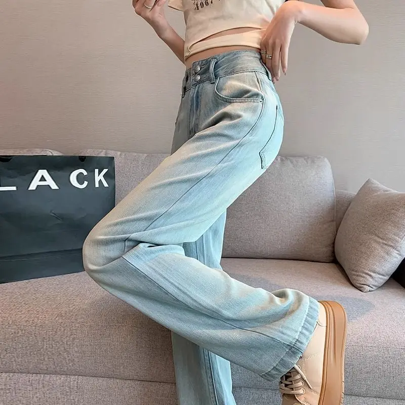 

Bootcut Jeans Korean Clothing Studded Rivet Chain Bead Tassels Sequin Pearl Female Denim Fashion Gothic Punk Emo Goth Pleated